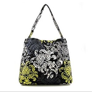 NWT Vera Bradley Holiday Tote Baroque blk/gry/grn